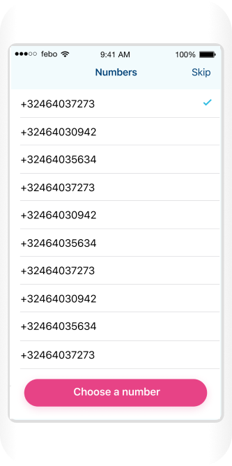 Choose a number for incoming calls to your liking