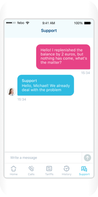 Use a friendly chat to ask questions about the way the service works